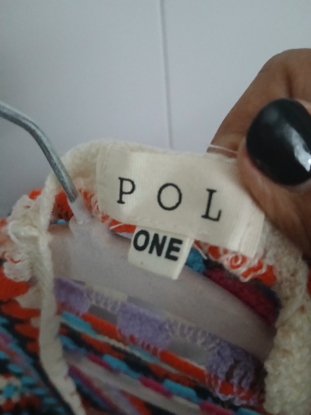 POL Multicolor Crochet Top with Cream Trim - Picture 4 of 4